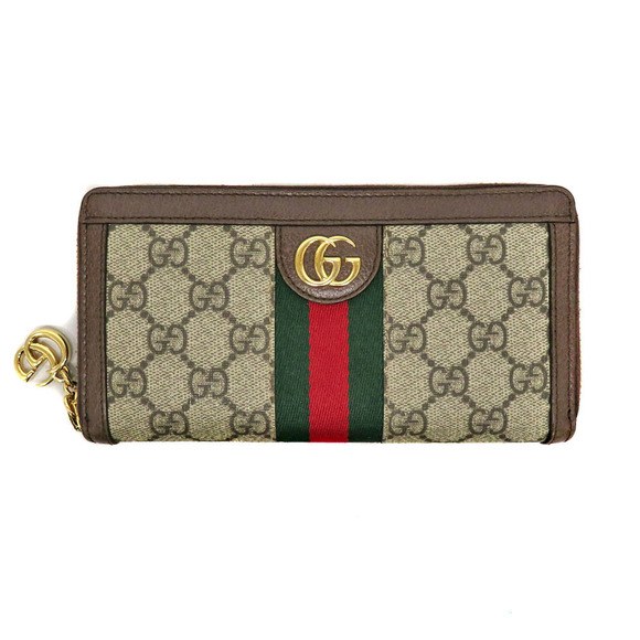 Gucci Zip GG Wallet Brown Ophidia Supreme - Picture 1 of 6